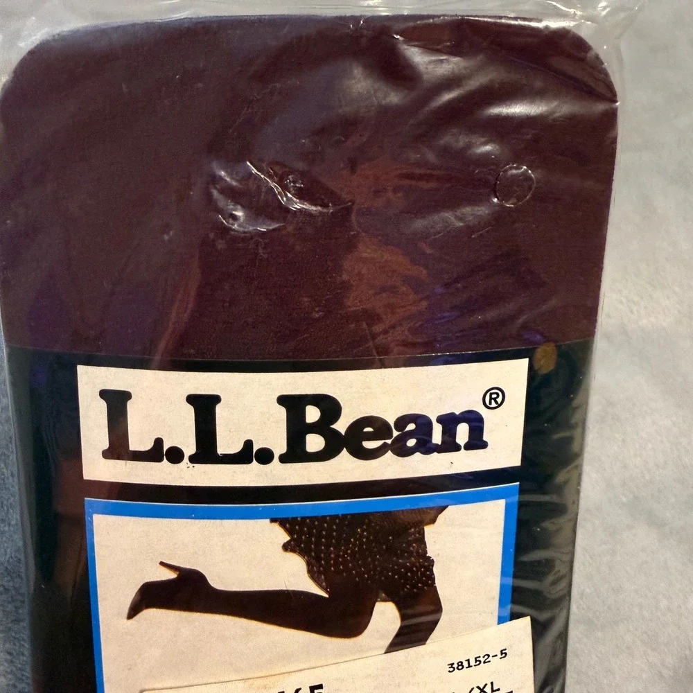L.L. Bean Supplex Lycra Tights L/XL Burgundy Made in USA‎ Vintage Deadstock